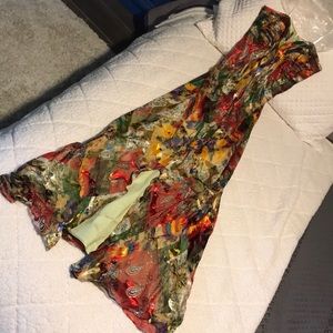 Nightway strapless colorful paisley gown Size 4
